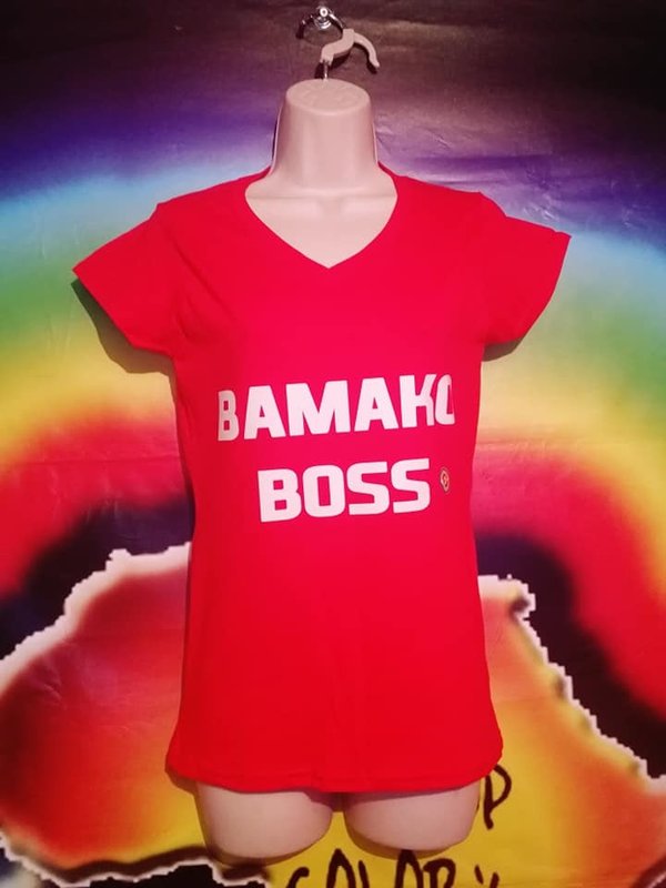 T-shirt Afrhipop Femme col V BAMAKO BOSS